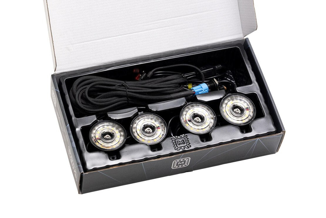Morimoto XRL05 V2 white LED rock light kit 4 piece universal for trucks jeeps SUVs kit