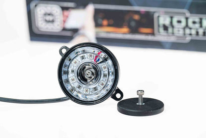 Morimoto XRL25 RGB rock light kit 6 piece Bluetooth color changing LED for trucks jeeps SUVs close up image of the item