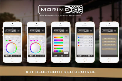 Morimoto XRL25 RGB rock light kit 6 piece Bluetooth color changing LED for trucks jeeps SUVs what bluetooth can I do