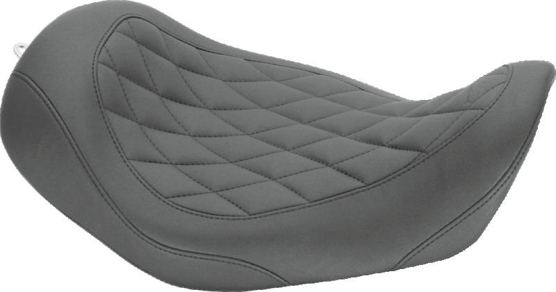 Mustang 76704 Wide Tripper Solo Seat Black Diamond Stitch for Harley Dyna 2006-2017