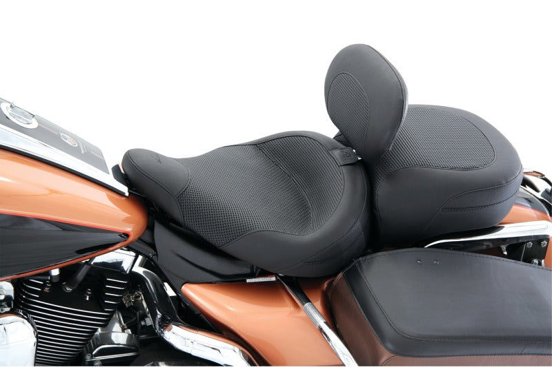 Mustang 79436 Standard Passenger Seat Black Textured for Electra Glide and Road King Police