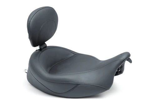 Mustang 79446 Black Solo Seat with Driver Backrest for Harley Touring Models