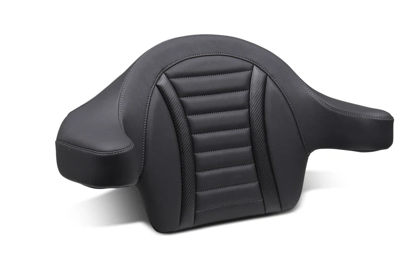 Mustang 88403GM Deluxe Touring Extended Passenger Arm Wrap Around Backrest Black Gray Stitch