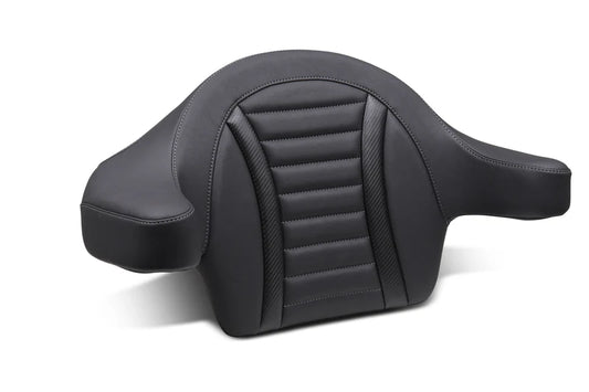 Mustang 88403GM Deluxe Touring Extended Passenger Arm Wrap Around Backrest Black Gray Stitch