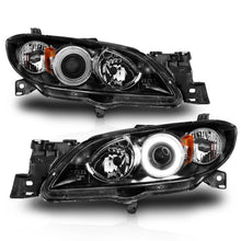 Load image into Gallery viewer, ANZO MAZDA 3 04-08 4DR PROJECTOR HEADLIGHTS BLACK W/ RX HALO - 121228