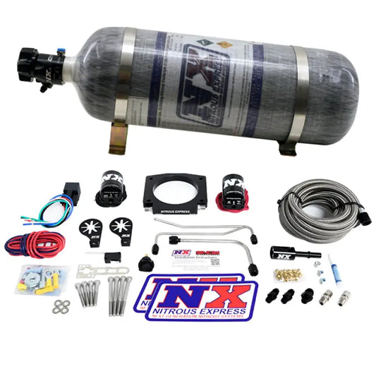 Nitrous Express LS Single Entry 90mm Plate Hardline System (50-400 HP) W/ 12 lb Bottle - 20934S-12