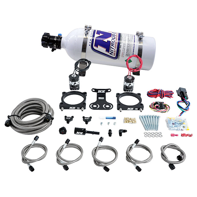 Nitrous Express 2024+ 5.0L Mustang Dual Throttle Body Plate System - 5 lb Bottle, part 20964-05