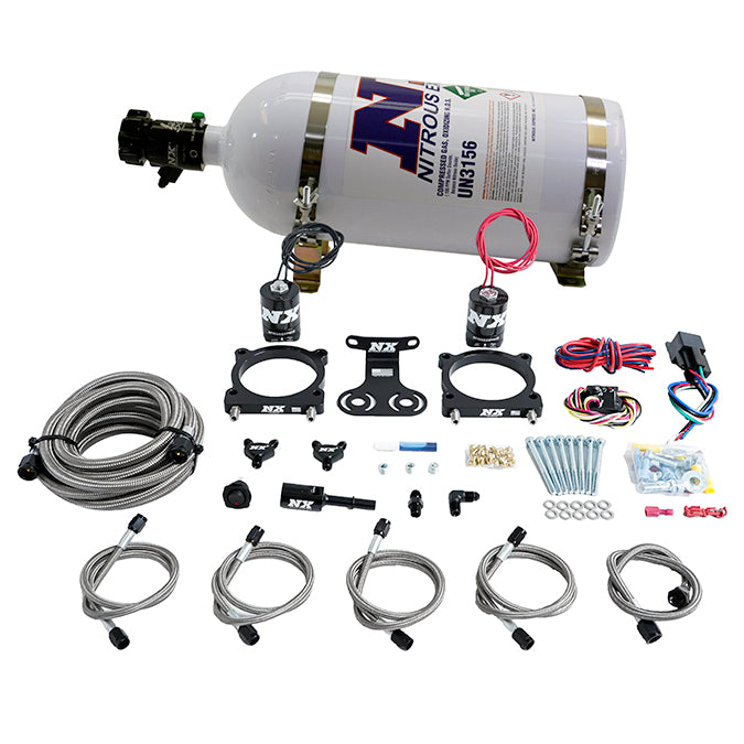 Nitrous Express 2024+ 5.0L Mustang Dual Throttle Body Plate System - 10 lb Bottle, part 20964-10