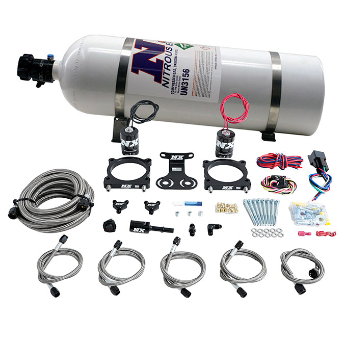 Nitrous Express dual throttle body plate nitrous kit with 15 lb bottle for 2024+ Mustang GT 5.0L