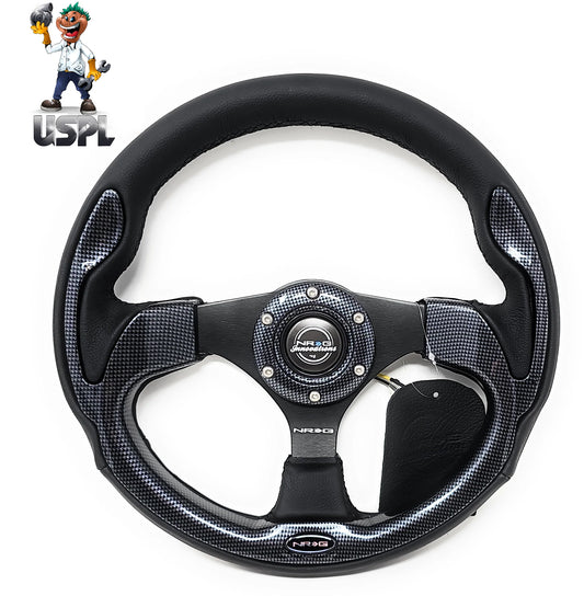 NRG Reinforced Steering Wheel 320mm Sport w/Carbon Fiber Look Trim (Same As RST-001CFL)