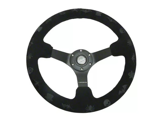 NRG Innovations 350mm Reinforced Solid-Spoke Steering Wheel - Suede - Spooky – RST-036MB-SPOOKY