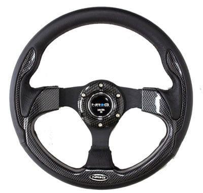 NRG Reinforced Steering Wheel (320mm) w/Carbon Fiber Look Trim - RST-001CFL