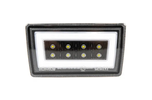 OLM F1 NB+R V2 clear lens gloss black base white bar rear fog light for 2015-2021 WRX