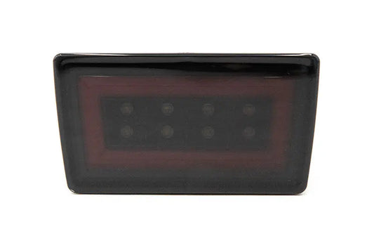 OLM F1 NB+R V2 smoke lens fog light with gloss black base and red bar for 2022-2026 Subaru WRX