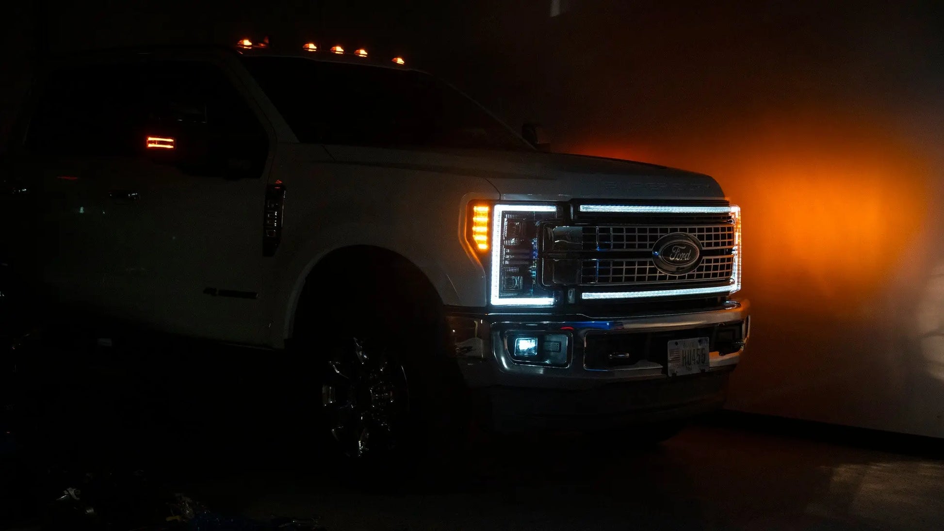 OLM LED fog lights with black housing for Ford F-150 F-250 Super Duty and F-350 Super Duty