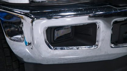 OLM LED fog lights with black housing for Ford F-150 F-250 Super Duty and F-350 Super Duty
