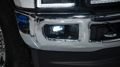 OLM LED fog lights with black housing for Ford F-150 F-250 Super Duty and F-350 Super Duty