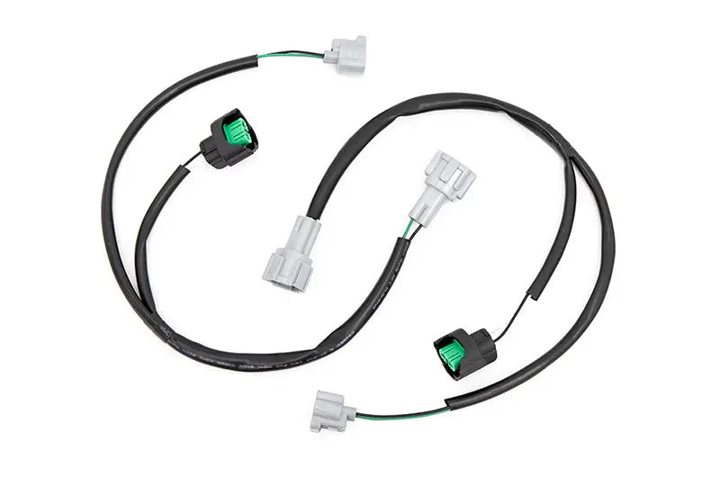 Wiring harness with connectors on a white background