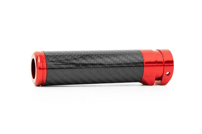 OLM Signature Series black carbon fiber e-brake handle with red accent