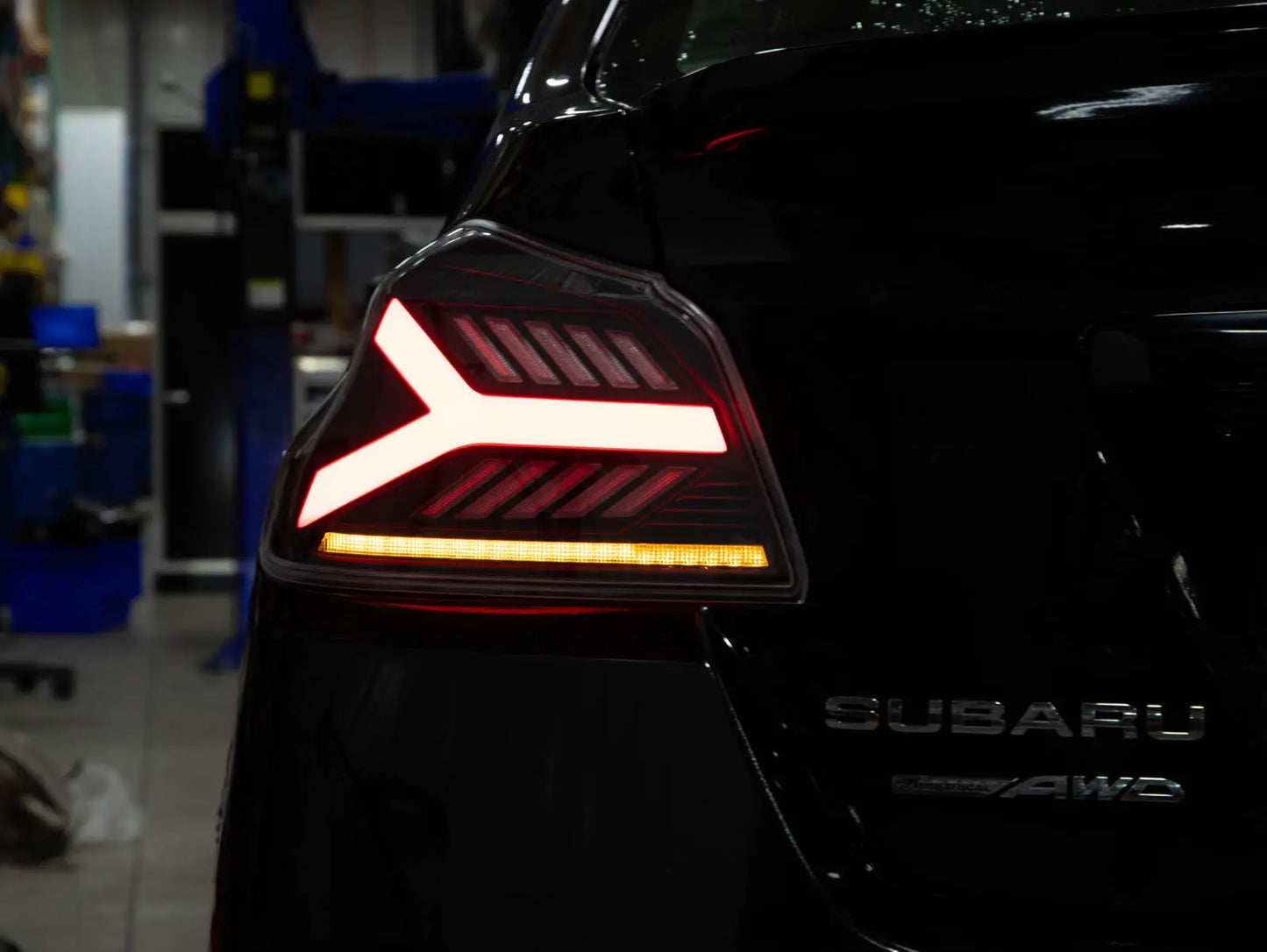 OLM Y-Spec LED taillights clear lens white optic for 2015-2021 Subaru WRX and STI