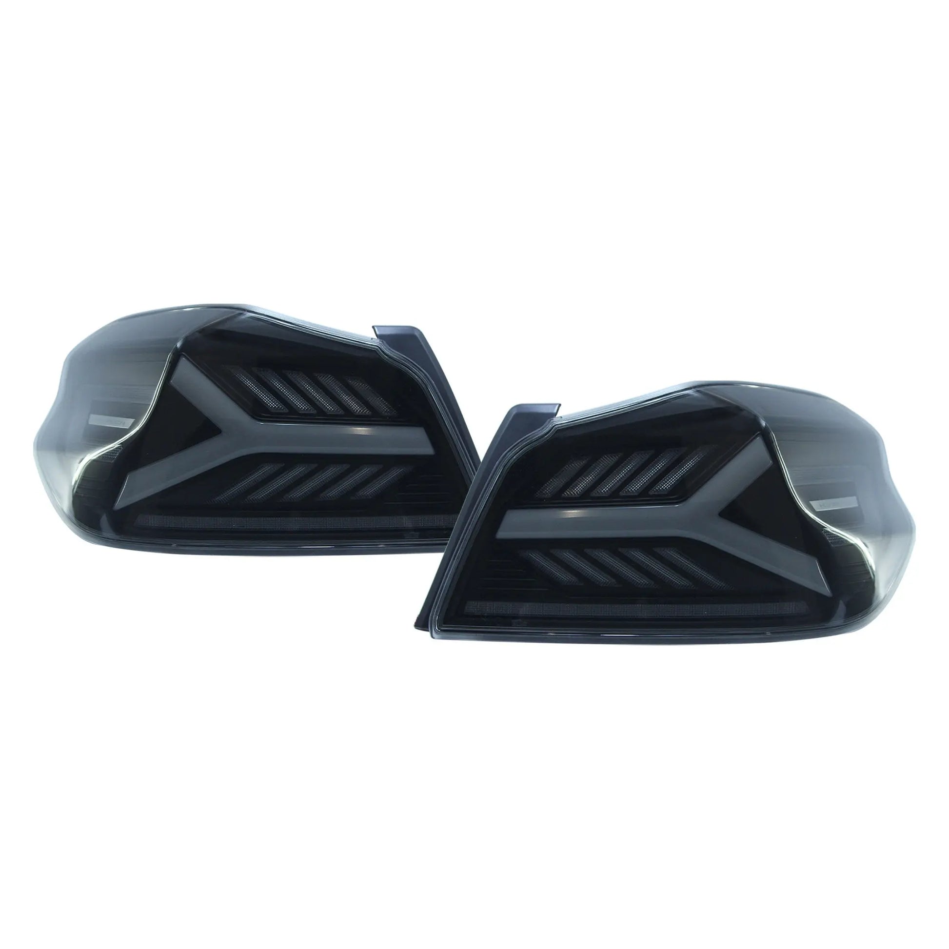 OLM Y-Spec LED taillights smoke lens white optic for 2015-2021 Subaru WRX and STI