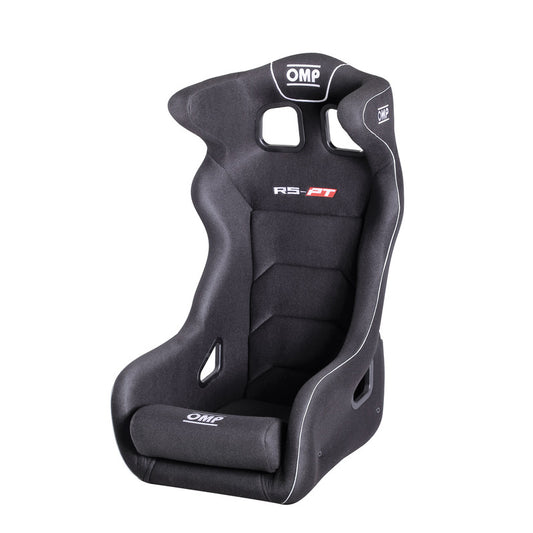 OMP RS-PT2 fiberglass racing seat in black velour, FIA 8855-1999 approved, part HA0-0762-B01-071