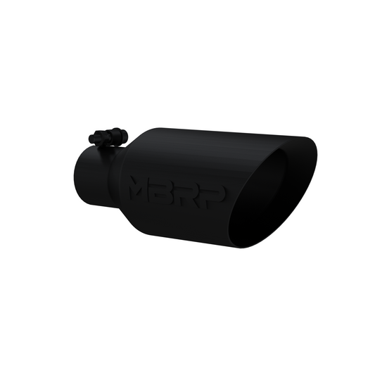 MBRP Universal Dual Wall Angle Rolled End Tip 4-1/2in OD / 2-1/2in Inlet / 11in Length - Black MBRP