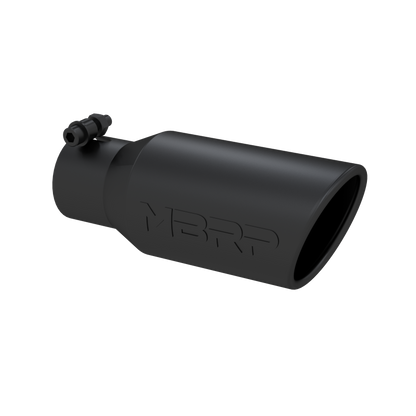 MBRP Universal Angled Rolled End Tip 4in OD / 2-3/4in Inlet / 10in Length - Black MBRP