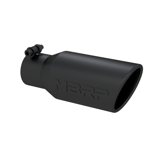 MBRP Universal Angled Rolled End Tip 4in OD / 2-3/4in Inlet / 10in Length - Black MBRP