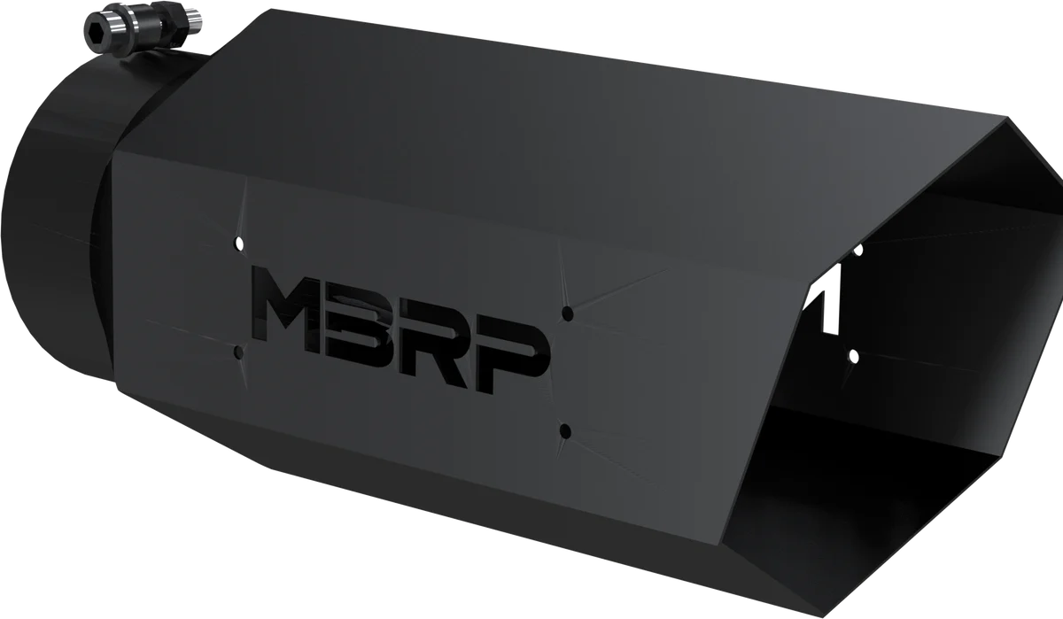 MBRP T5167BLK 4 Inch Hexagon Shaped 16 Inch Assembled Black Series Exhaust Tip - T5167BLK MBRP