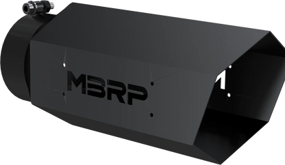 MBRP T5167BLK 4 Inch Hexagon Shaped 16 Inch Assembled Black Series Exhaust Tip - T5167BLK MBRP