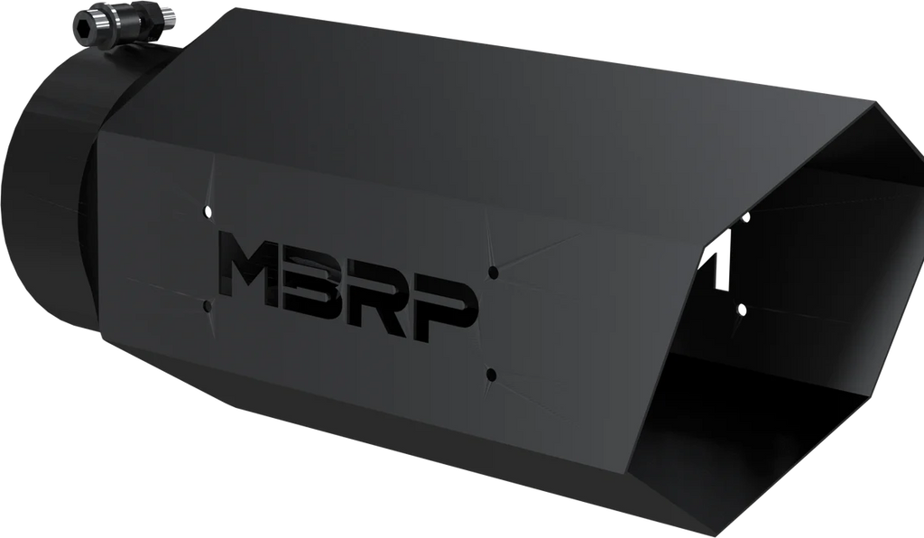 MBRP T5167BLK 4 Inch Hexagon Shaped 16 Inch Assembled Black Series Exhaust Tip - T5167BLK