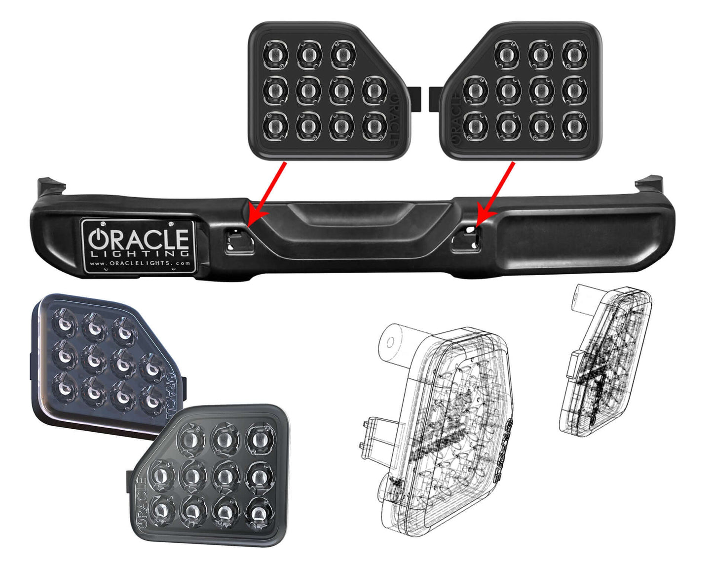 Oracle – Rear Bumper LED Reverse Lights – Fits Jeep Wrangler JL – 5874-504