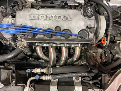 PLM Power Driven D-Series Tri-Y Header for Honda Civic CRX and Del Sol D16 D15 header shown installed and installed properly