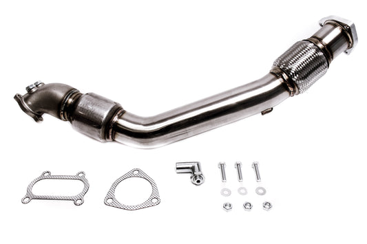 PLM Power Driven Header Downpipe with High Flow Cat for 2012-2015 Civic Si FG4 and Acura ILX full kit shown with bolts and gaskets