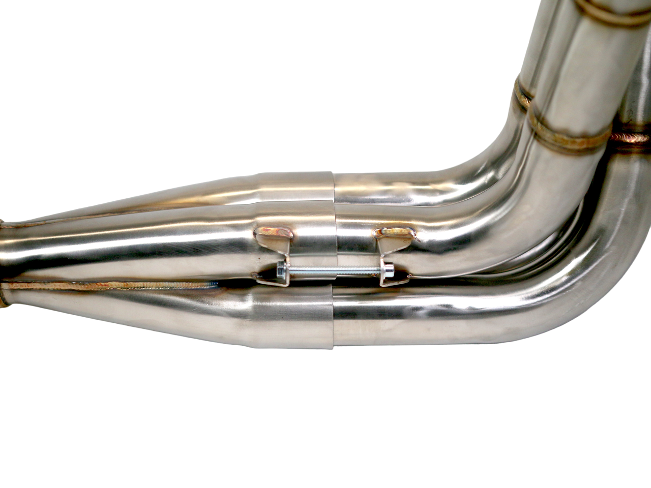 PLM K20/K24 K-Swap Mega 3" V-Band Header for 1992-2000 Civic EG EK & 1994-2001 Integra DC2 - PLM-HK20-V3-HEADER-MEGA-VB image shows the v band connecting to the header