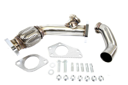 PLM Subaru 3-bolt EWG up pipe with dump tube 38mm stainless steel WRX STI