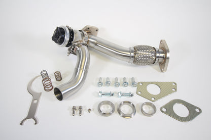 PLM Subaru EWG up pipe with Turbosmart WG40 38mm external wastegate stainless steel black