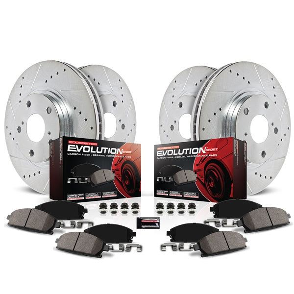 Power Stop 91-93 Honda Accord Front & Rear Z23 Evolution Sport Brake Kit w/Calipers