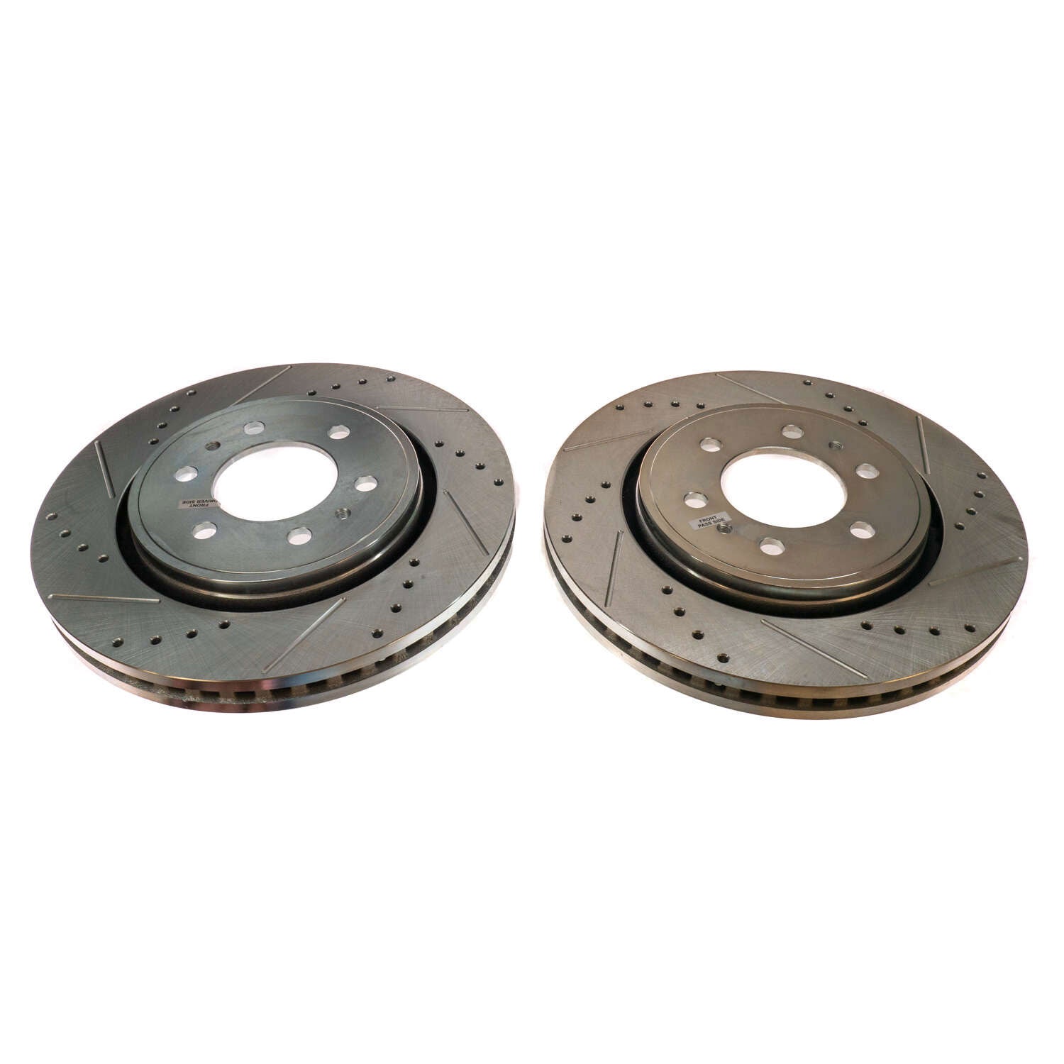 PowerStop AR85108XPR drilled and slotted front brake rotors for Ford F-150, Expedition, and Lincoln Navigator