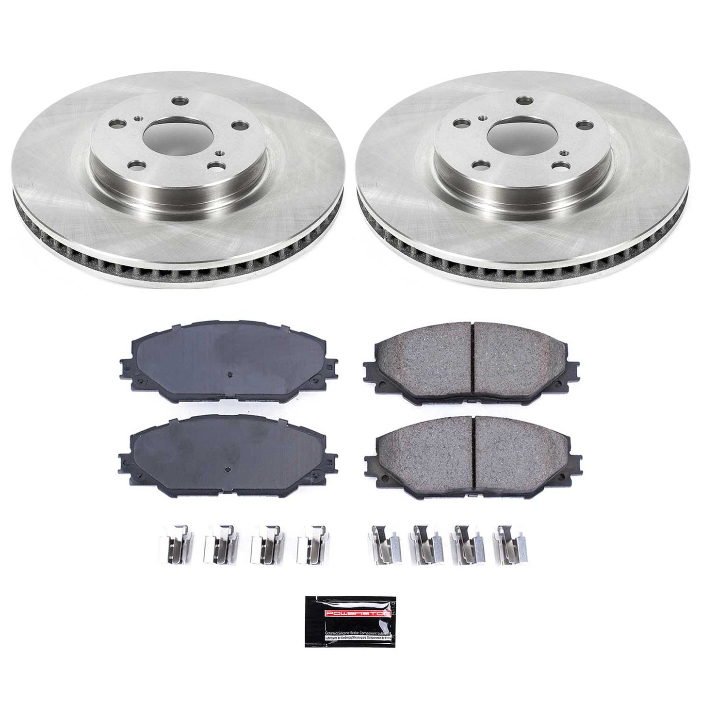 PowerStop KOE3054 Autospecialty front brake kit for Toyota RAV4, Matrix, Scion tC, and Pontiac Vibe