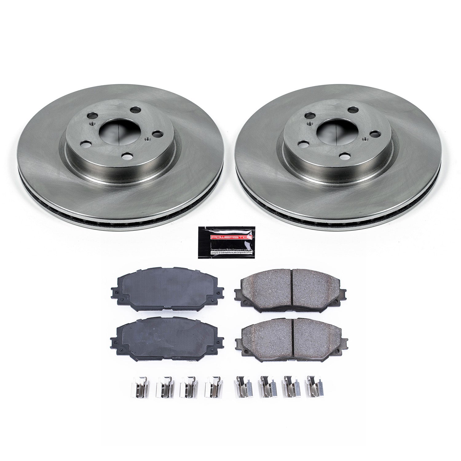 PowerStop KOE4669 Z17 Evolution Plus front brake kit for Toyota Corolla, Matrix, Scion xD, and Pontiac Vibe