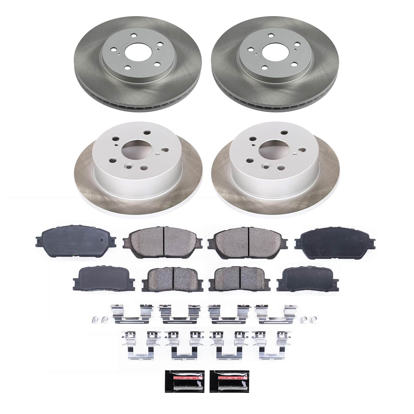 PowerStop SC2413 Front and Rear Semi-Coated Rotor Kit for 2005-2006 Toyota Camry