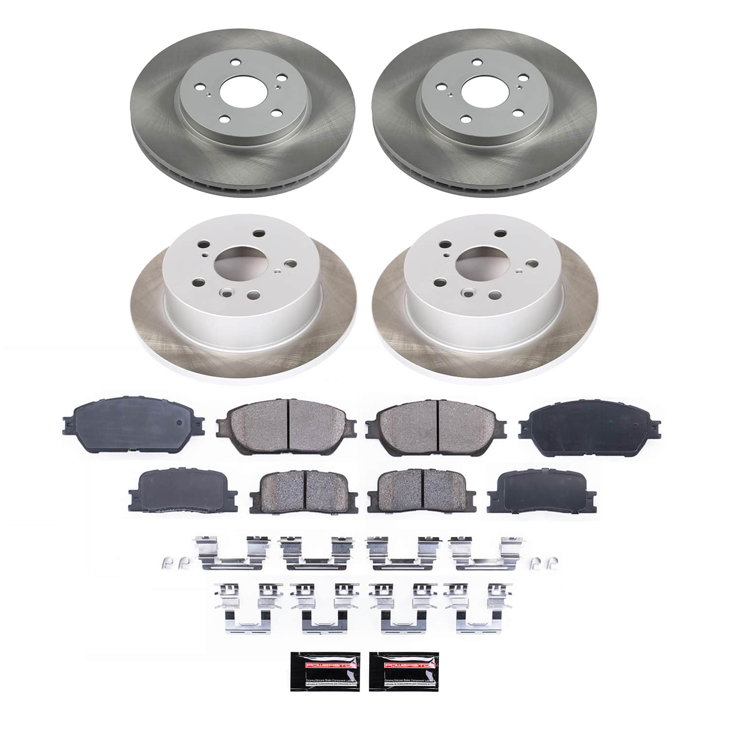 PowerStop SC2413 Front and Rear Semi-Coated Rotor Kit for 2005-2006 Toyota Camry