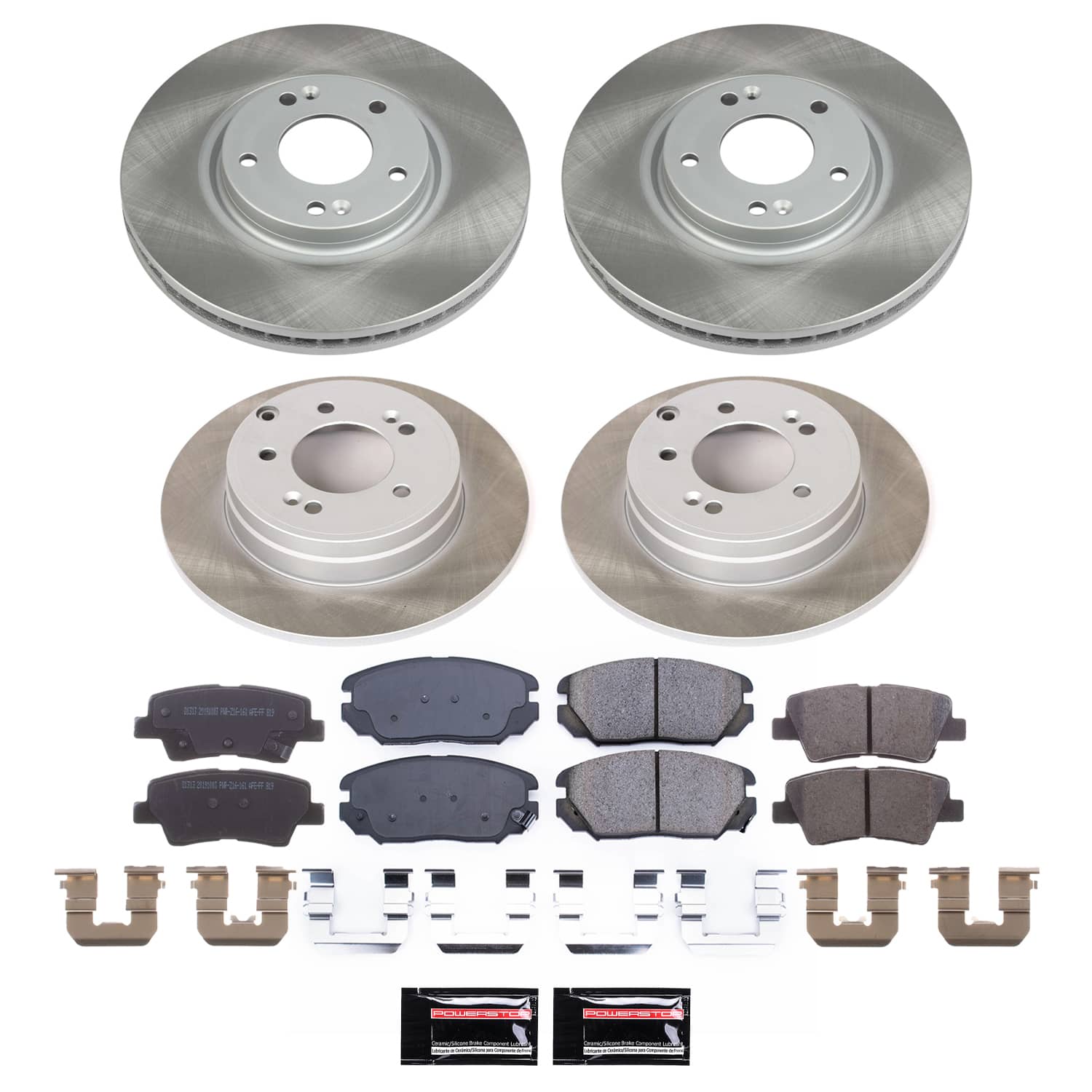 PowerStop SC5474 Front and Rear Semi-Coated Rotor Kit for 2009-2011 Hyundai Azera