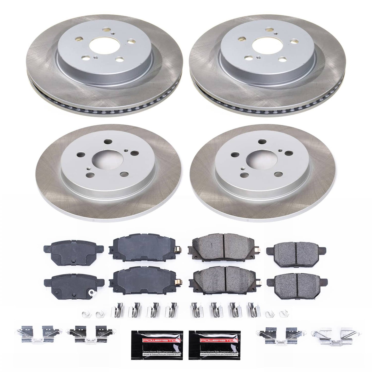 PowerStop SC8634 Front and Rear Semi-Coated Rotor Kit for 2020-2022 Toyota Prius Prime