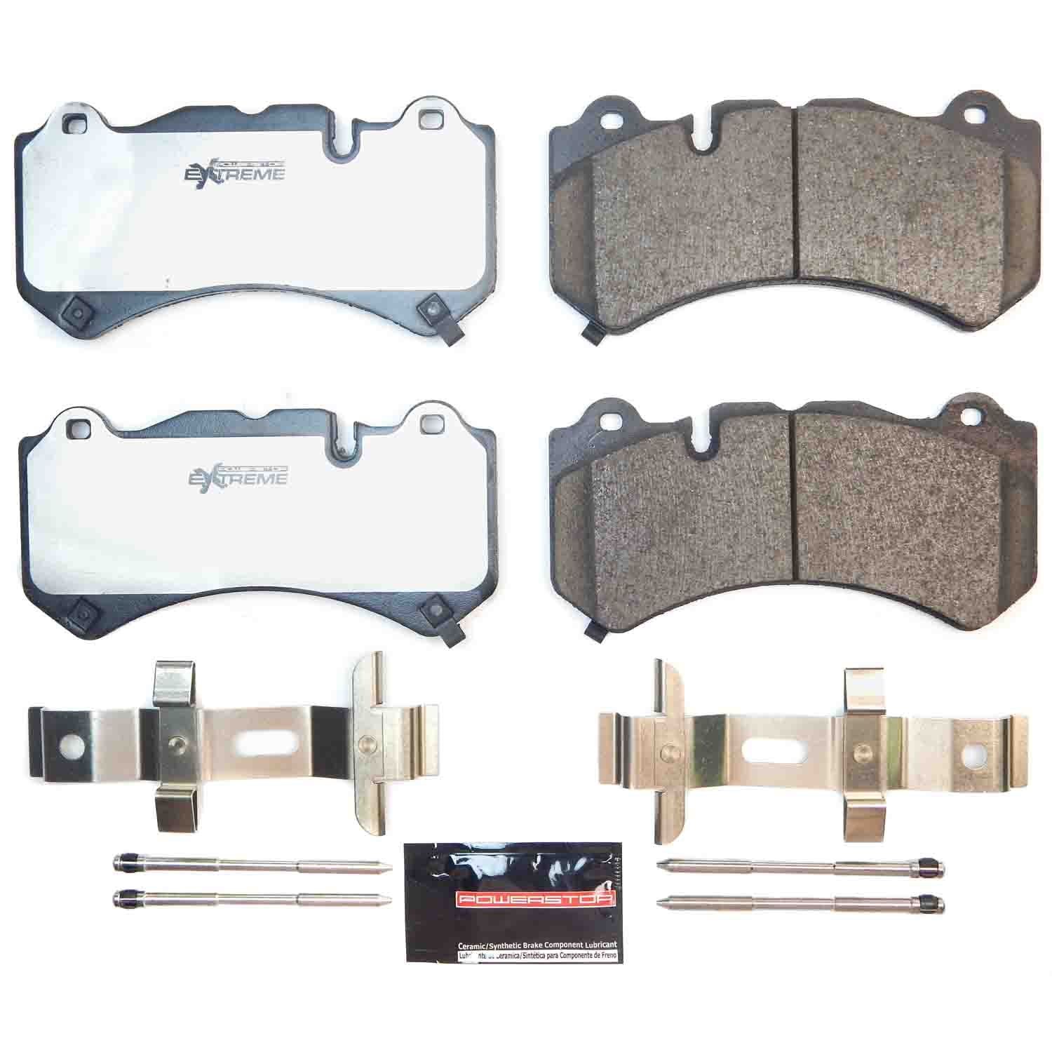 PowerStop Z26-2444 Front Z26 Street Brake Pads with hardware for 2022 Cadillac CT4 Blackwing and 2023-2026 Chevrolet Corvette Z06