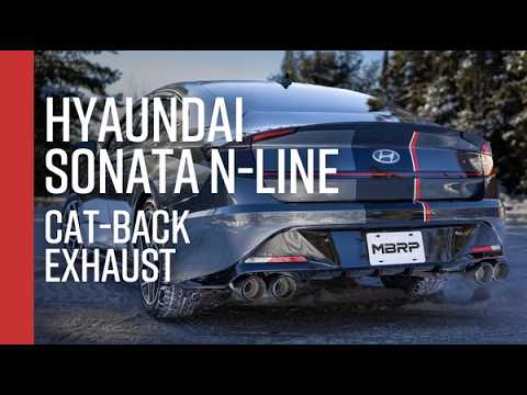 MBRP cat-back exhaust for 2021-2023 Hyundai Sonata N Line. Video displays sound clips, noise when driving, and performance gains. Get yours today at Elite Race Fab!
