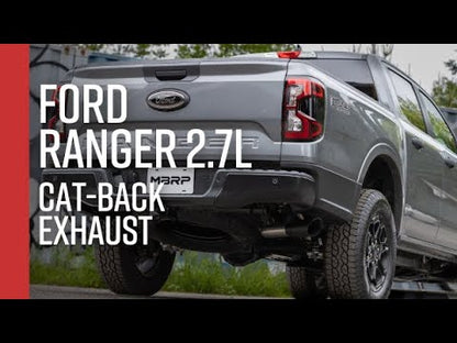 MBRP 3in cat-back exhaust for 2024-2026 Ford Ranger 2.7L V6. Video giving sound clips, performance gains, how the exhaust will sound once installed on your truck!