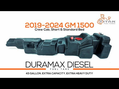 Titan Gen 7 XXL Mid-Ship Fuel Tank – Fits 2019–2026 GM 1500 4x4 Crew Cab, Short & Standard Bed, Duramax Diesel | Part #7010519